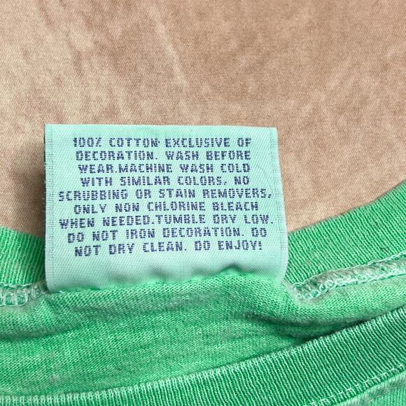 Vintage Y2K Dolphin Print Cropped T-Shirt Green Tropical Vacation Coastal Surfer - Picture 5 of 7